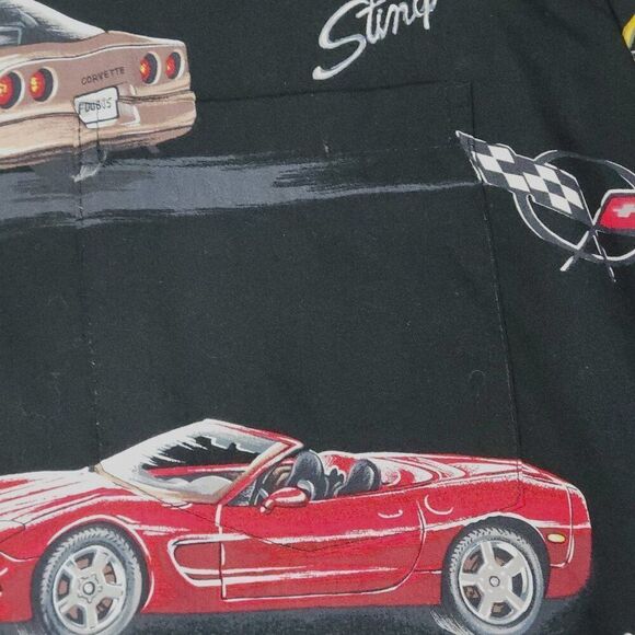 Paradise Found Shirt Chevy Cars Mens Size Large Made in Hawaii Corvette Stingray - Picture 5 of 12